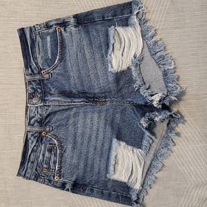 S.O.N.G. distressed high waisted jean shorts size 7 / 28